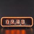 Real Nixie Tube Clock with Easy Replaceable IN-12 Nixie Tubes, Motion Temperature Humidity Sensors, Visual Effects, RGB LED Backlight, Alarm Clock, Christmas Gift Idea (Walnut) (Walnut)