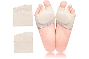 KTSAY 2 Pairs Metatarsal Pads with Gel Pad for Women and Men，Foot Pads Provides Relief for Morton's Neuroma Insert，Metatarsalgia, Morton's Neuroma (Beige, M)