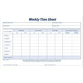 Adams Time Sheet, 9 x 5.5 Inch, Weekly Format, 2-Part, Carbonless, 100-Pack, White, Canary (NC9507)