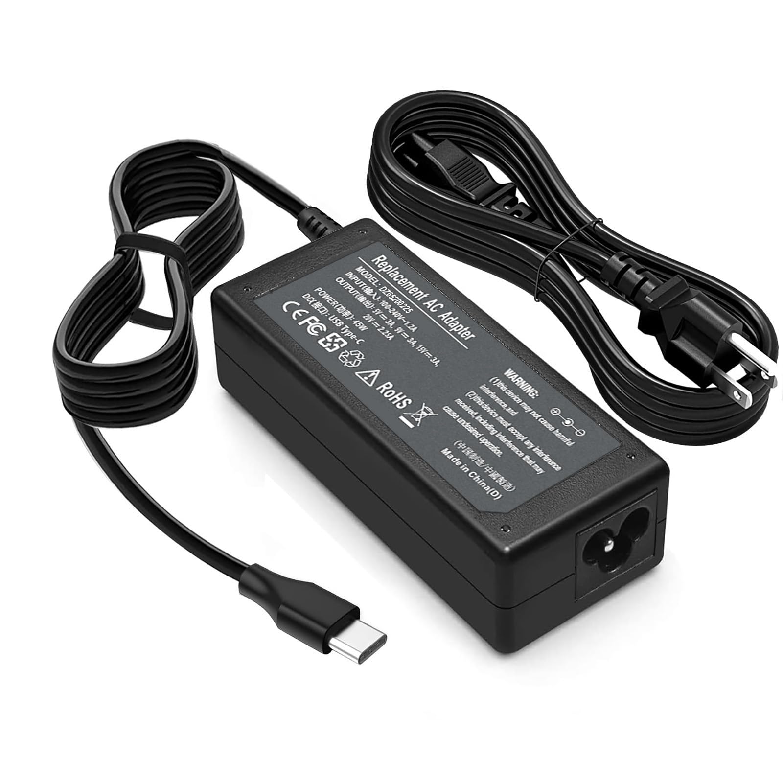 45 Watt USB C Chromebook Charger for Lenovo Yoga 7i, for thinkpad t14,Elite x2,Probook Charger,for xps 13,for Latitude 5420,Chromebook 3110,VT148,LA65NM190 lps,814838-002,ADLX65YDC2A