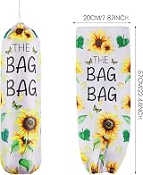 Thinp Sunflower Plastic Bag Holder - Wall Mount Organizer for Kitchen view 2