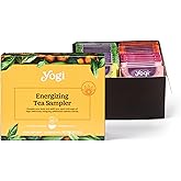 Yogi Organic Tea Energy Sampler Box (32 Tea Bags) - 8 Energizing Black & Green Teas - Contains Caffeine - Gift Set & Variety Pack