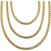 LAPRECIEUZ DE ARTHES JEWELRY 18K Yellow Gold-Filled Braided Herringbone Chain Necklace for Women, 18" - Dainty, Non-Tarnish, Hypoallergenic Everyday Jewelry