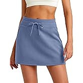 G4Free Smoofit Modal Soft Sweat Skirts for Women - A-Line Drawstring Summer Casual Lounge Short Skirt with Pockets
