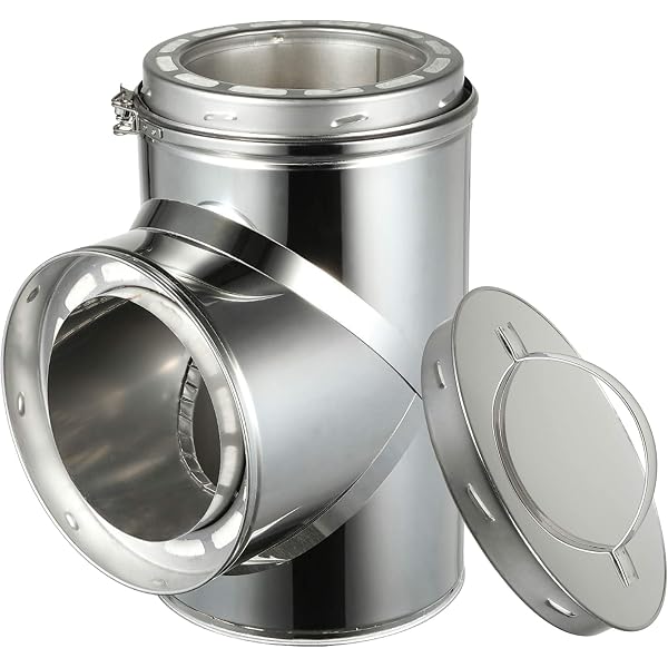 AllFuel HST Tee with Clean Out Cap for 6 Diameter 304 Stainless Steel All  Fuel Class-A Double Wall Insulated Chimney Pipe - Amazon.com