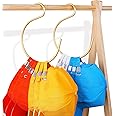 2-Pack Hat Hangers for Closet – Holds Up to 20 Baseball Caps, Space-Saving Hat Rack Organizer, Sturdy Gold Aluminum Cap Holder for Wall or Rod(Large)