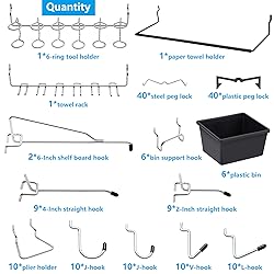 Pegboard Hooks Assortment, for Organizing Various