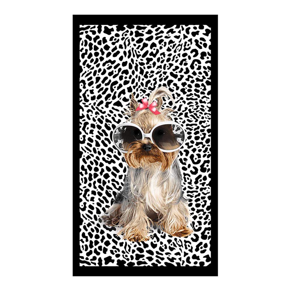 WarmHeartting Beach Bath Towel Microfiber Extra Large 100x180cm for Swim Spa Travel Yoga Sports Camping Sunbeds Cover or Shower Animal Dog Print