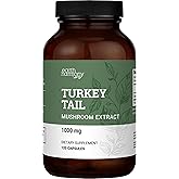 Earth Harmony Organic Turkey Tail Mushroom Capsules (1000mg Pure Extract) - Superfood Mushroom Supplement Helps Support Brain Health - Premium Powder Extract - 120 Capsules (2-Month Supply)
