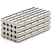 Neodymium Cylinder Magnets 3mm x 6mm (1/8 x 1/4 inch) N48 &ndash; 100 Pack | Rare Earth Rod Magnets for 3D Printing, Wargaming, Miniatures and Hidden Closures, Axial