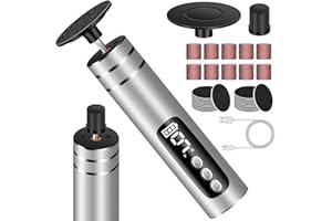 EAONE Portable Electric Foot File-Callus Remover for Feet, Professional 2 in 1 Foot/Nail Filer -Digital Display for Battery L