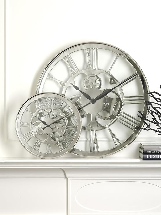 Regatta Polished Nickel Wall Clock Large (Polished Nickel) (2"H x 23.