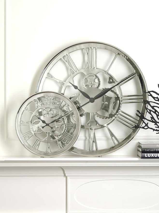 Regatta Polished Nickel Wall Clock Large (Polished Nickel) (2"H x 23.