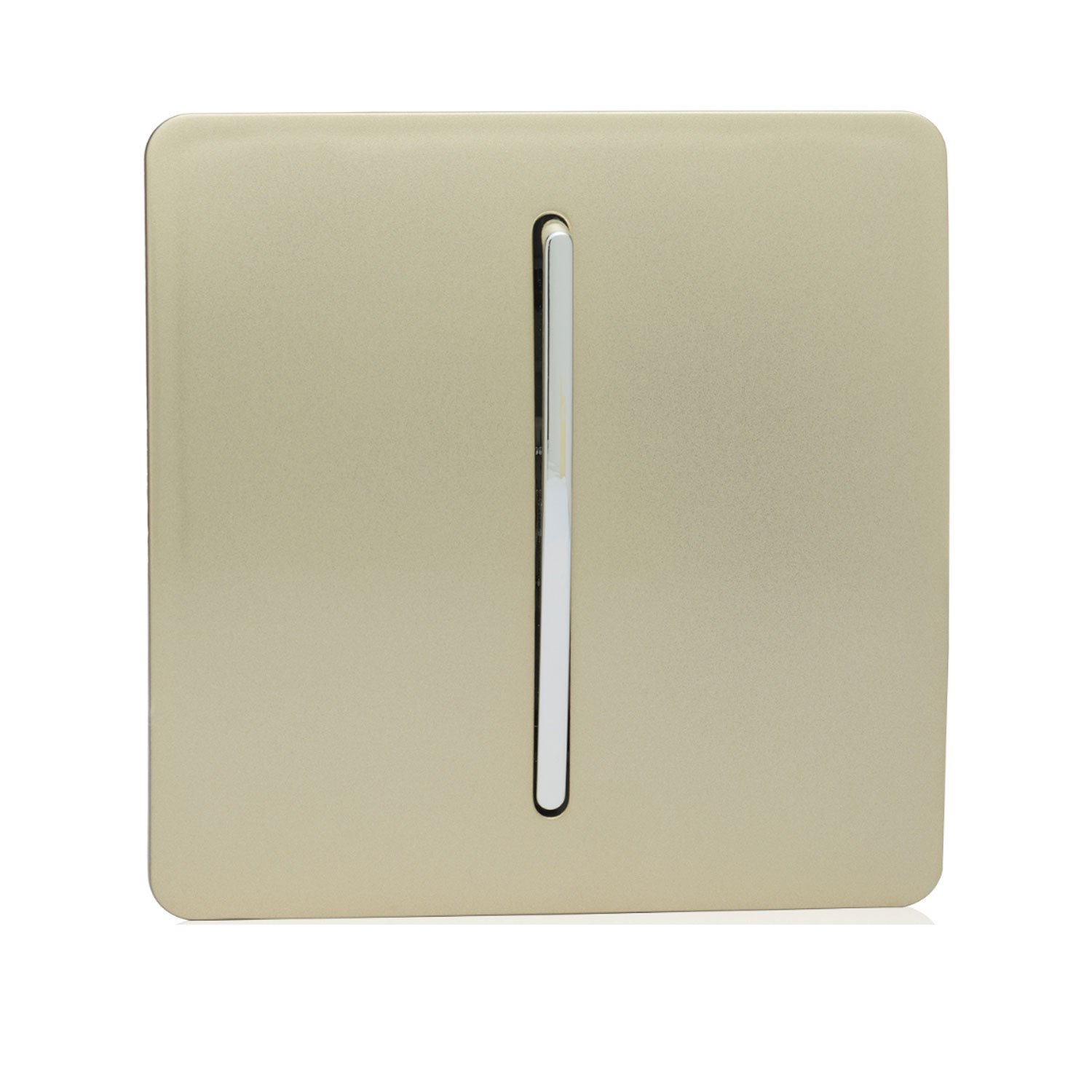 Trendi 1 Gang 2 Way Artistic Modern Glossy 10 Amp Rocker Tactile Light Switch Gold ART-SS2GO