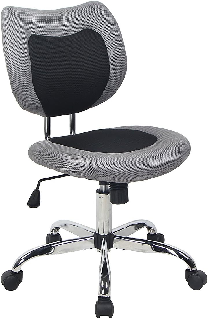 BONUM Swivel Desk Office Chair Low Back Armless Task Study Chair Adjustable Seat Height Mesh Home Chair - Black (Black)