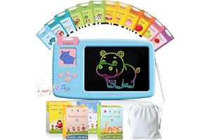 ZONSTVYS Talking Flash Cards for Toddlers: 2-in-1 LCD Writing Tablet Kids - Montessori Language Learning with 510 Words - Autism & Speech Therapy Toys for Children Gifts, Blue