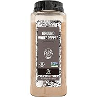 Soeos Fine Ground White Pepper 18oz (510), Non-GMO, Kosher Verified, Freshly Packed to Keep Peppers Fresh, Fine Grain, White 