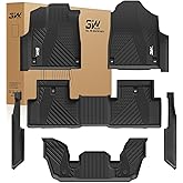 3W Floor Mats Fit Acura MDX 2022-2024 2025 2026 TPE All Weather Custom Fit Floor Liner for Acura MDX 1st, 2nd and 3rd Row, Black
