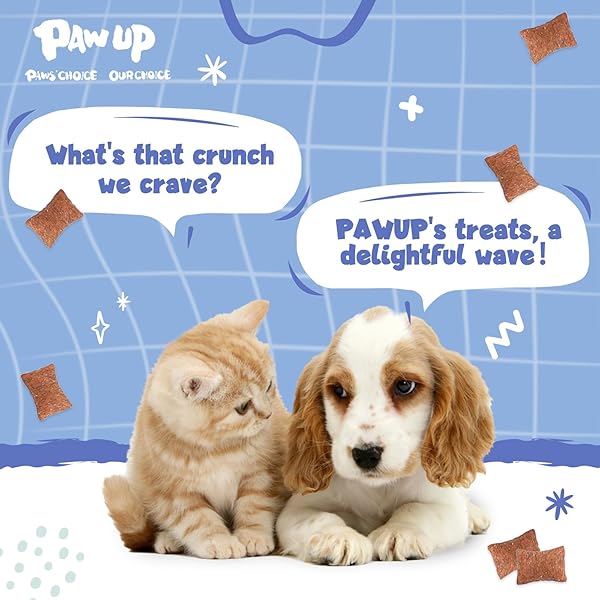 PAWUP DOG CAT TREATS CRUNCHY AND CREAMY, TUNA FLAVOR TOPPER FOR DOG AND CAT, TAURINE ADDED, 12.5 OUNCE