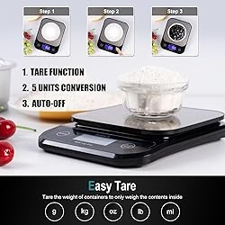 BOMATA IPX7 Waterproof Food Scale, 22lb/10kg, USB