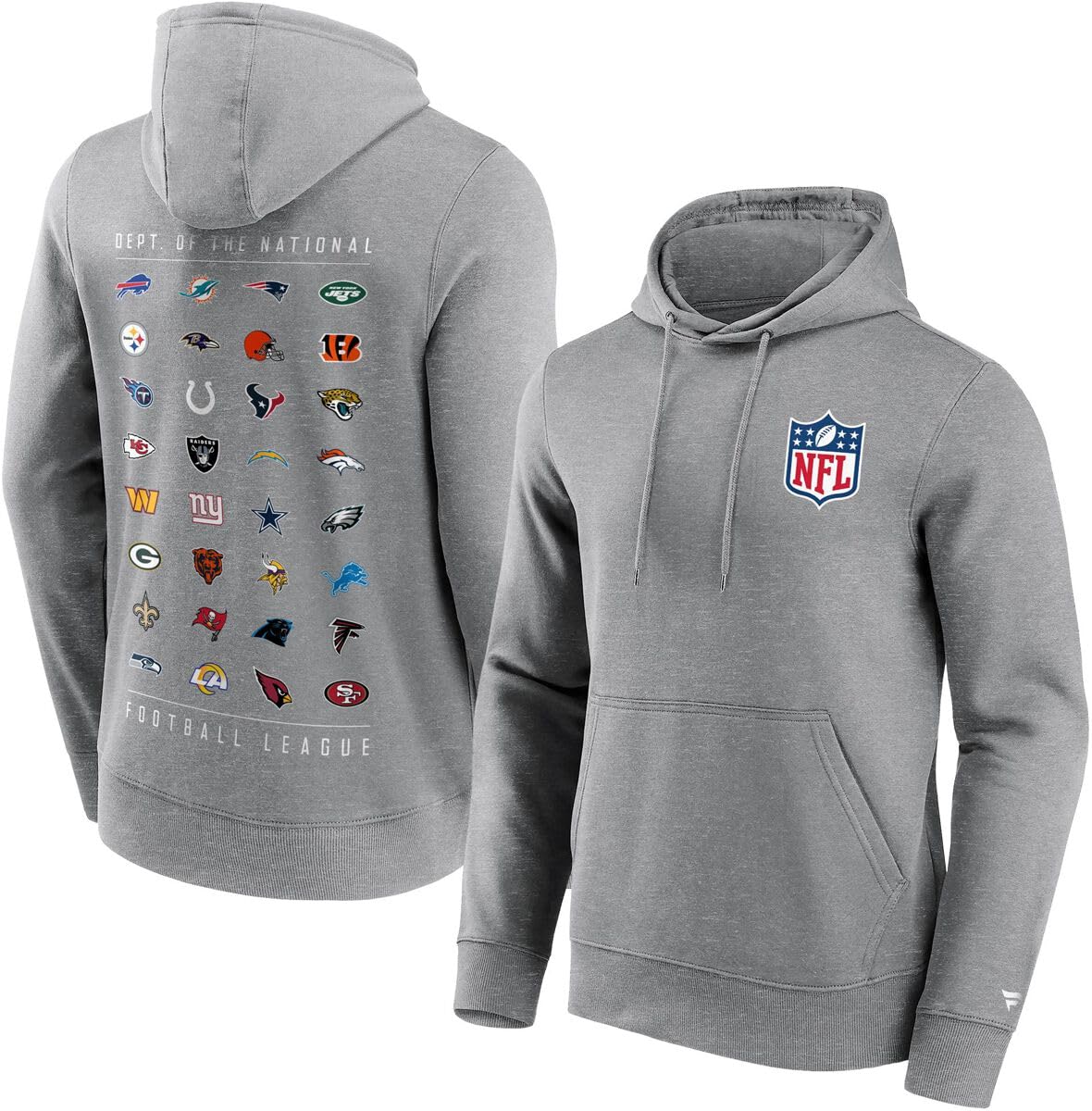 NFL All Team Logo Men's Hoodie Grey XL