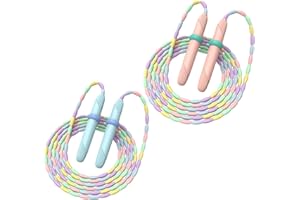 Beaded Jump Rope 1 Pack/2 Pack, ACEONE Segmented Skipping Rope for Kids Adults, Adjustable Tangle-Free Toddler Jumping Rope for Fitness Exercise Training