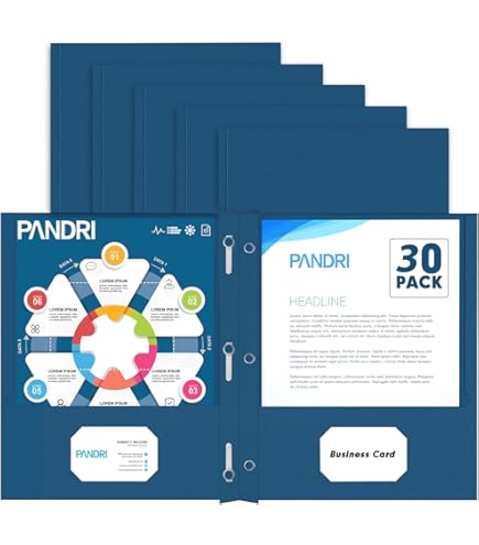 2 Pocket Glossy Laminated Navy Blue Paper Folders, Box Of 25, Letter Size, Dark Blue Paper Portfolios By Better Office Products 25 Pack - View #2