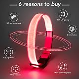 KOSKILL Light Up Dog Collar USB Rechargeable Pink M Adjustable Waterproof view 2