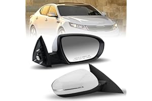 MOFOAP Passenger Side Mirror Compatible with 2011 2012 2013 Kia Optima Mirrors with Turn Signal Light,Power Glass,Manual Folding,Replace KI1321152 White (5 Pins)