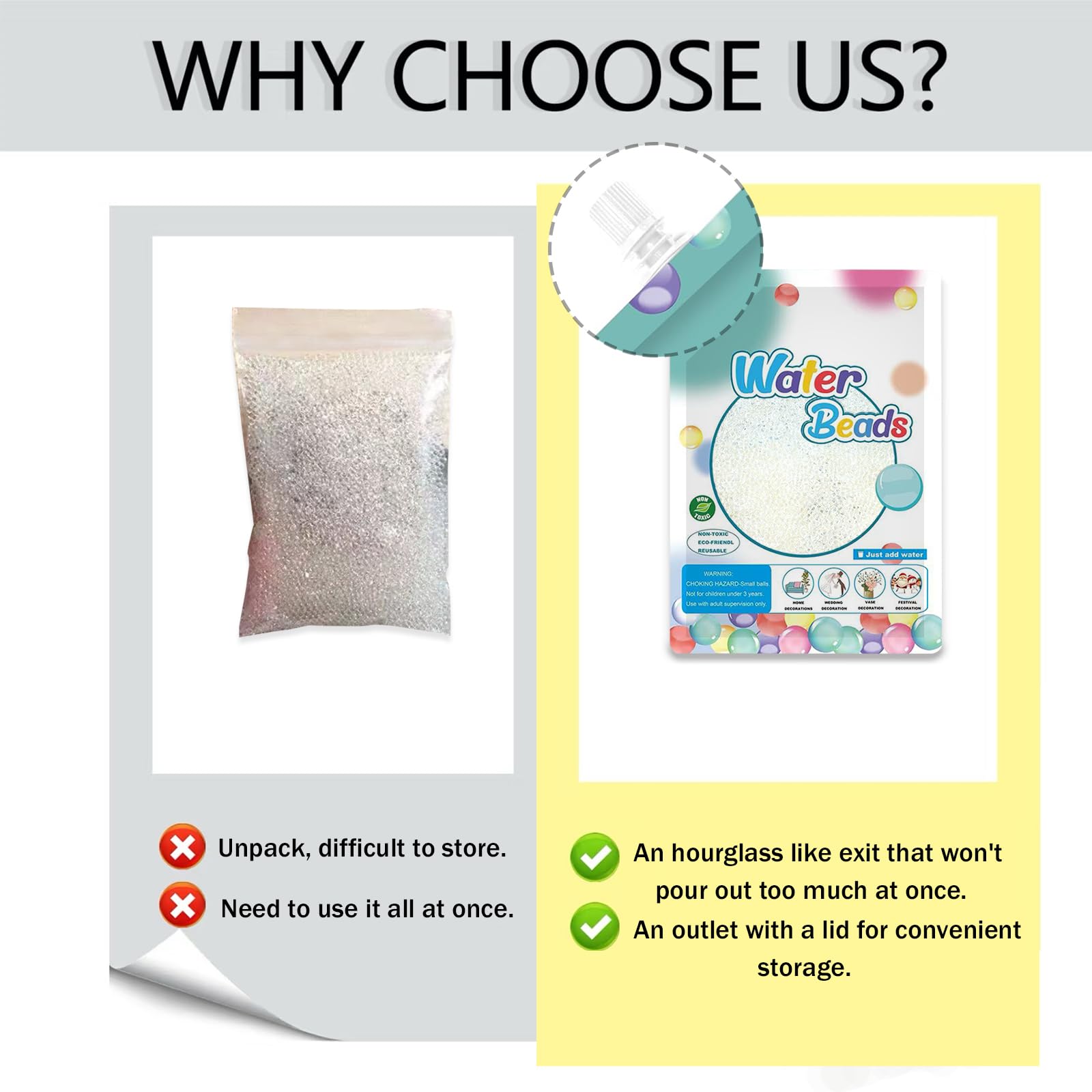 140,000 Clear Water Beads, Transparent Water Gel Beads for Vase Filler, Christmas Decoration, Wedding Centerpiece, Floating Candles, Planting, Floral Decoration