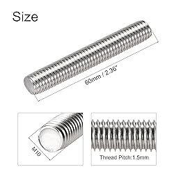 uxcell 5Pcs M10 x 60mm Fully Threaded Rod 304