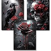 3-Pack Halloween Diamond Art Kits for Adults, Diamond Painting 12x16 Inch | Halloween Diamond Painting Kits for Beginner DIY 5D Full Drill Diamond Dots Crafts for Home Wall Decor Gifts