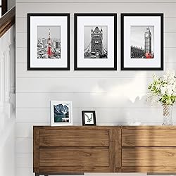 Hongkee 9x12 Black Picture Frames set of 3, Made of