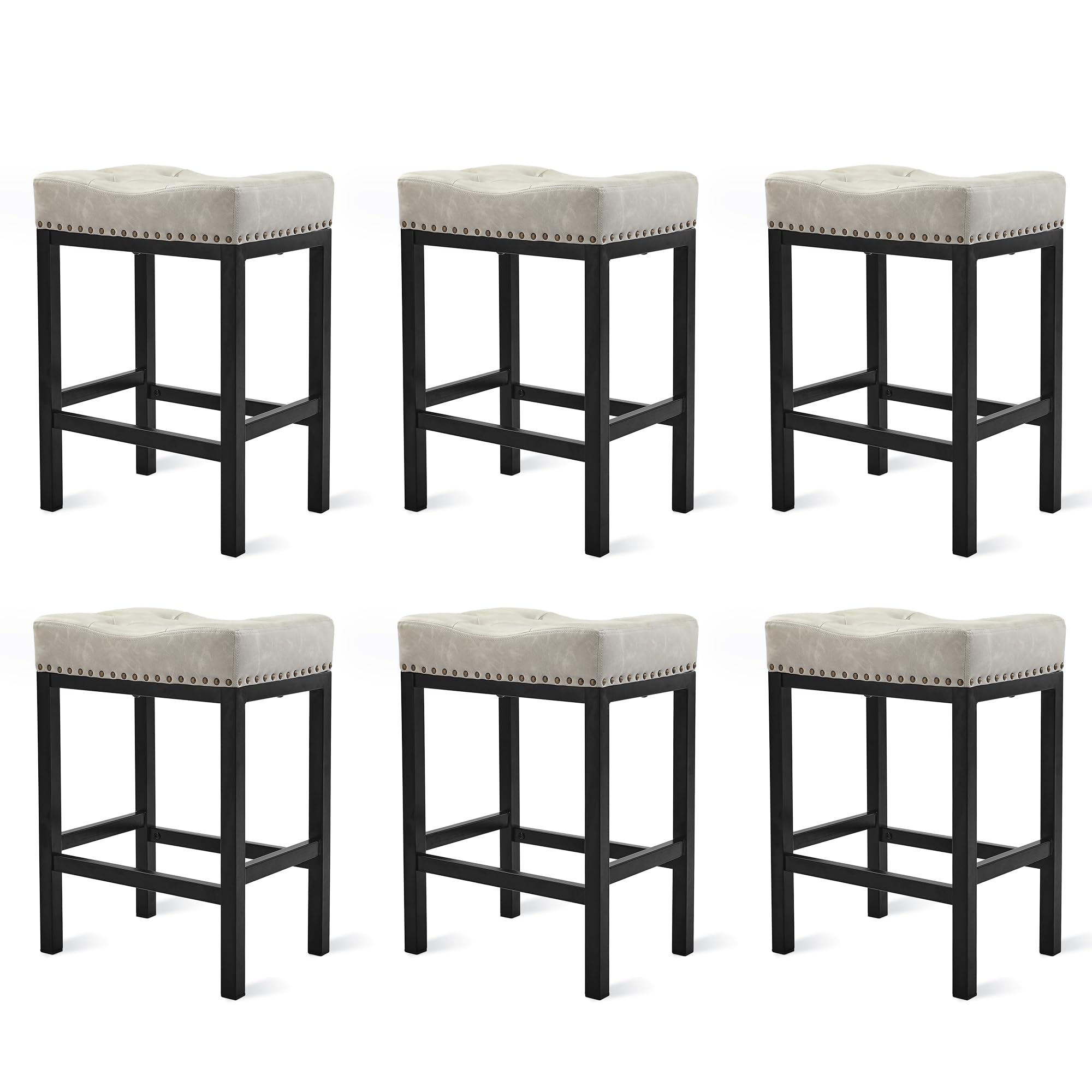 LUE BONA Counter Height Bar Stools, 24 Inch Saddle