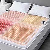 Queen Size Multi Zone Electric Heated Mattress Pad - Bed Warmer with Memory & Preheat Functions, 10 Heat Settings Dual Control for 1-12 Hours Auto Off, Lighted Button