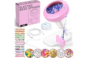 GRACEDUCK Electric Bead Spinner for Bracelet Making Kit - Clay Bead Bracelet Kit Essentials, Bead Spinner Needles Included, Easy Friendship Jewelry Bracelet Making, Applicable for Different Kind of Beads