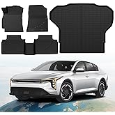 TIEZFUL Floor Mats & Cargo Mat Custom Fit for KIA K4 2025 2026 Accessories All-Weather TPE Car Mats Anti-Slip Trunk Mat Fit for KIA K4 2025 2026 1st 2nd Row Trunk Liner Full Set of 4 Mats