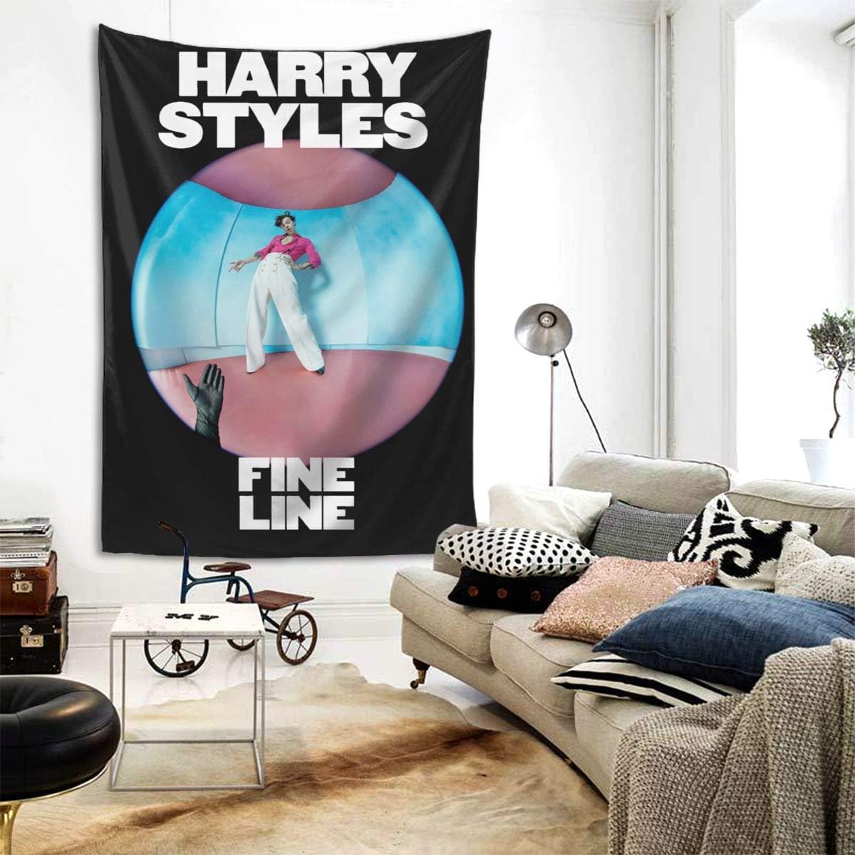 MORGAN MYERS Harry Styles Fine Line Tapestry Wall Hanging Bedding Tapestry 3D Printed Art Tapestry Home Decor Size: 80"X60"