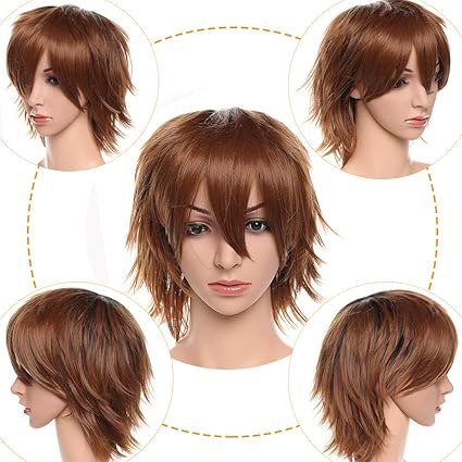Cosplay Halloween Wigs For Women Anime Short Hair Fancy Dress Unisex Costume Colorful Party Full Head Wig Carnival Character Daily Immitation Natural Black To Light Auburn Amazon Co Uk Beauty