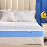 Grbsy Extra Firm Mattress Topper King Size, 3 Inch Firm High Density Memory Foam Bed Topper for Back Pain Relief, Gel Bamboo Charcoal Infused Cooling Mattress, CertiPUR-US Certified, Washable Cover