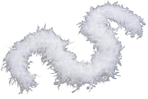Flydreamfeathers 60 Gram, 2 yards Long Chandelle Feather Boa Great for Party, Wedding, Halloween Costume, Decoration