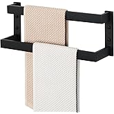 Alise Double Towel Bar, 16" Towel Racks for Bathroom Wall Mounted, SUS304 Stainless Steel Bathroom Towel Holder, Modern Quick Drying Towel Hanger, Matte Black