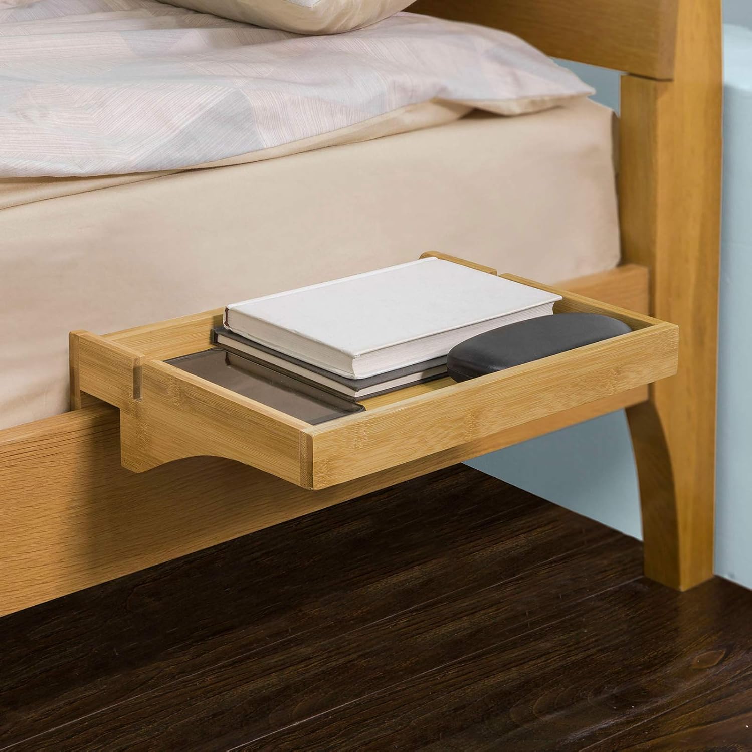 SoBuy NKD01-N Bettablage mit Kabelführung Nachttisch Regal für