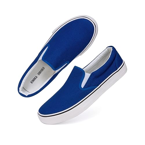Low-Top Slip Ons Women's Fashion Sneakers Casual Canvas Sneakers for Women  Comfortable Flats Breathable Padded Insole Slip on Sneakers Women Low Slip 