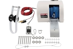 OCPTY 35lb Electric Winch, 12V Boat Anchor Winch-Marine Saltwater Anchor Windlass Kit with Remote Control & 100-feet of Pre- 