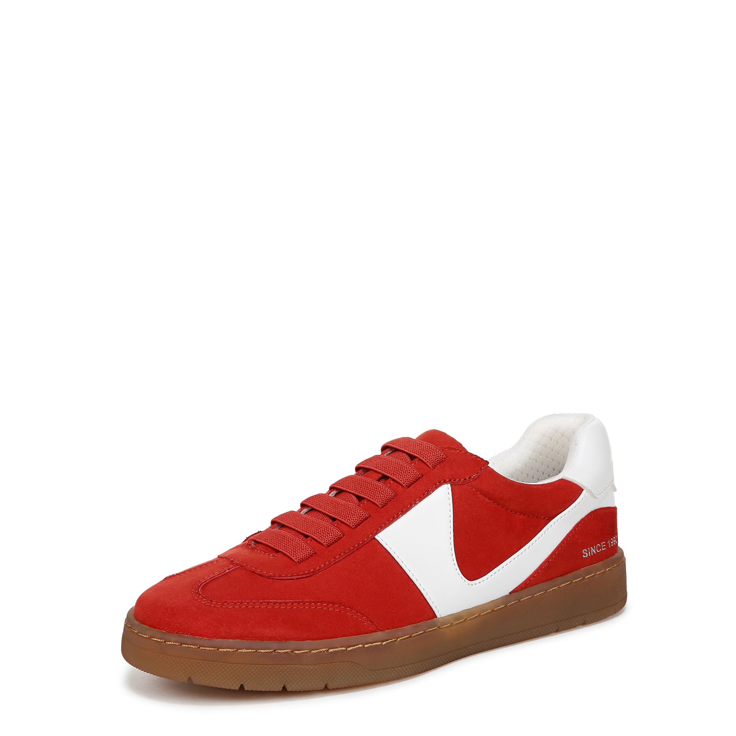 Franco Sarto Womens Ponti Sneaker Red/White Faux Leather 8.5 M