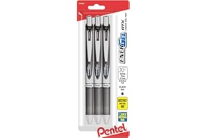 Pentel® EnerGel RTX Pens, 0.3 mm, Needle Point, Black Ink, Pack Of 3