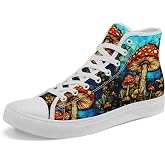 coolcustomize Fashion Skull High-Top Canvas Shoes for Men Women -Unique Vibrant High Top Sneakers Comfortable Casual Shoes