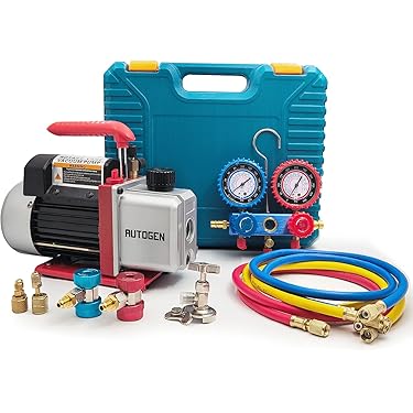 Bomba De Vacío Bomba De Vacío, Bomba De Vacío De Refrigerante De CA 4.8CFM Con Manómetros Refrigeración HVAC Envasado Al Vacío Doméstico Aire Acondicionado Mantenimiento De Automóviles Para Aire Acond - Foto 10