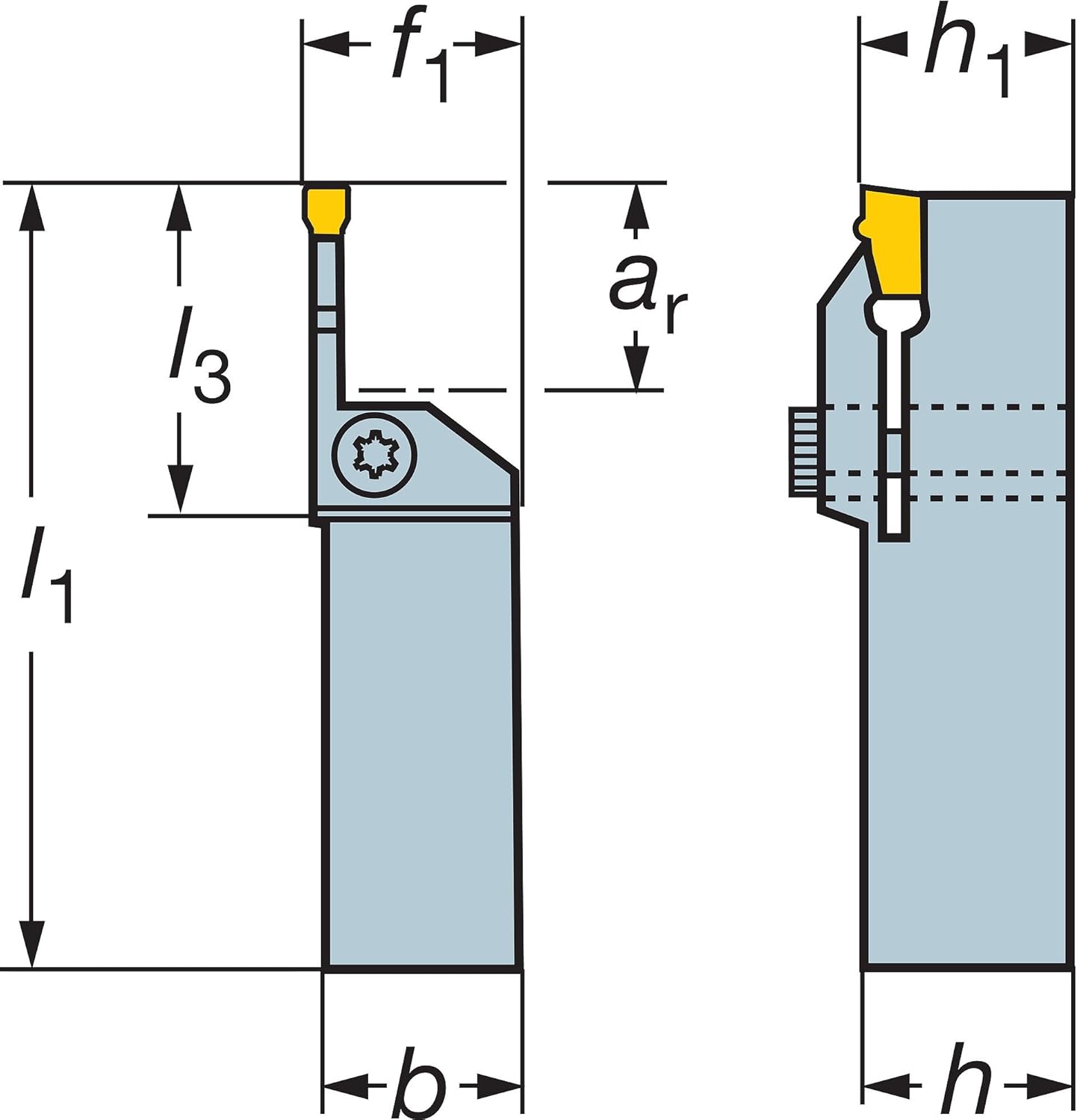 Sandvik Coromant RF151.23252530M1 Steel TMax QCut Shank Tool for